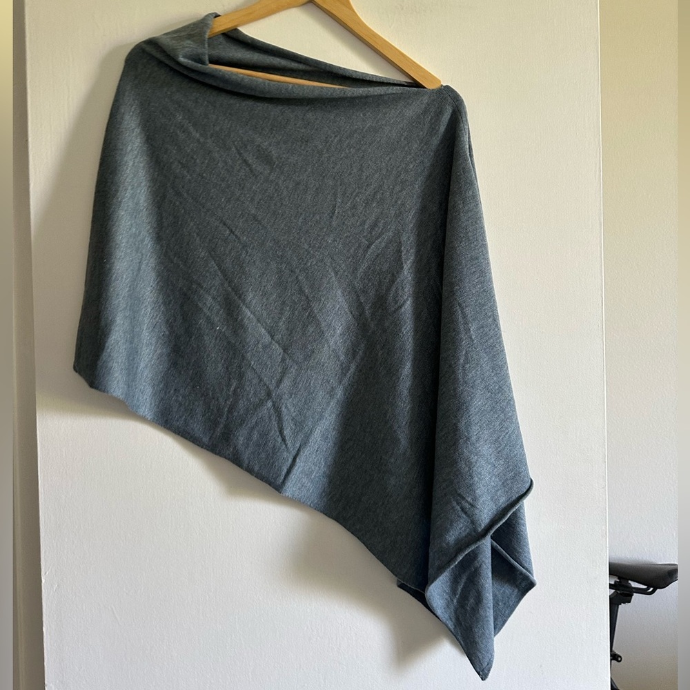 Kerisma Mercerized Wool Blend Teal Eden II Poncho OS EUC - Picture 3 of 5